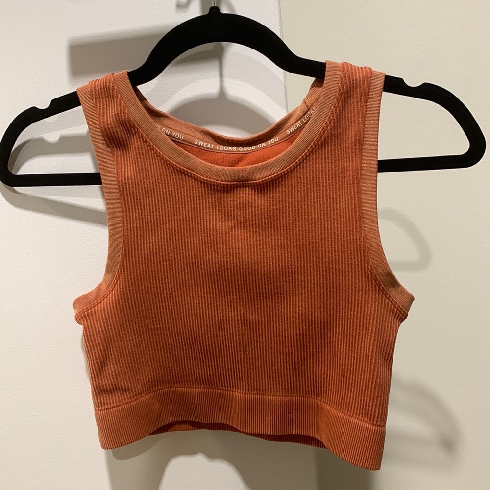 Aerie workout crop tank top with support, size S